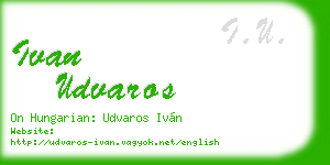 ivan udvaros business card