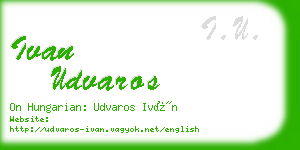ivan udvaros business card